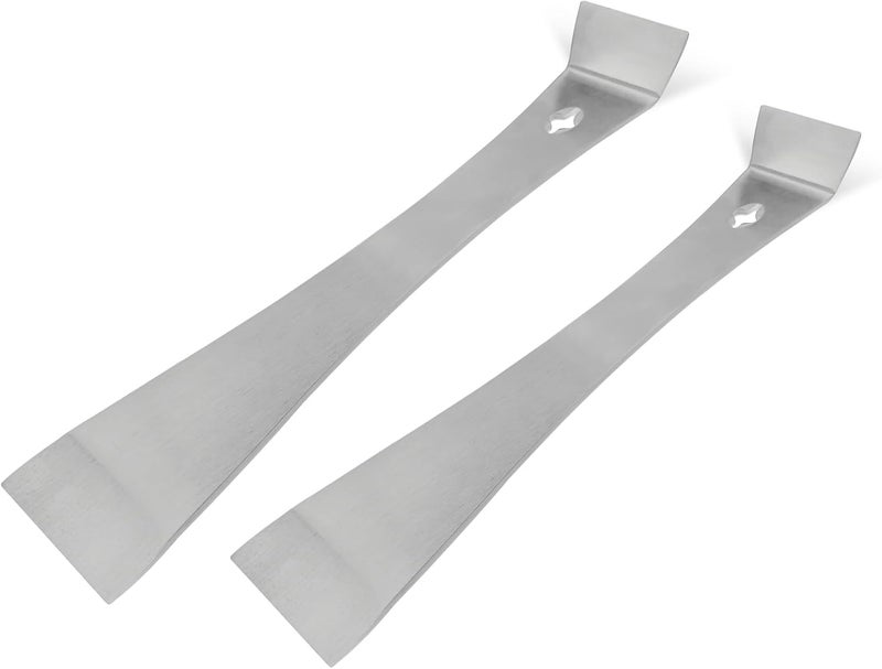 Iffitya 2-Piece 17005 Stainless Steel Pry Bar Scraper Set, 9.25" and 6.7" Trim Puller, Small Flat Pry Bar, Silver Beekeeping Hive Scraper, Bee Hive Hand Tool, 2 Sizes - Image 1